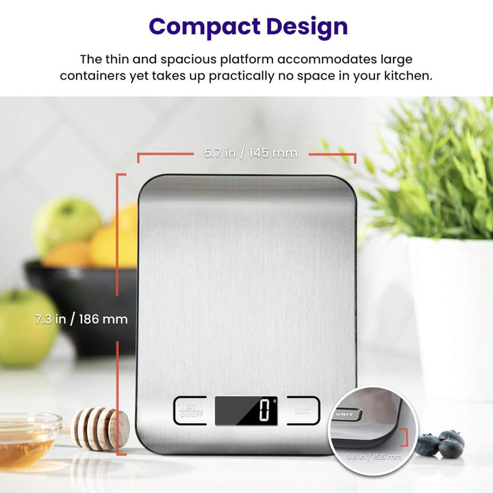 Colverro™ Digital Kitchen Scale with Tare, 5 Units and Backlit LCD