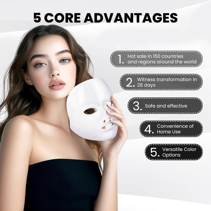 Colverro™ LED Face Mask with 7 Light Colors and Remote Control