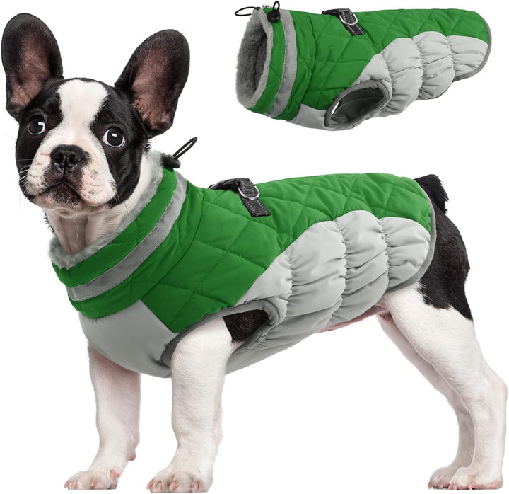 Colverro™ Waterproof Winter Dog Coat with Built-In Harness and Fleece