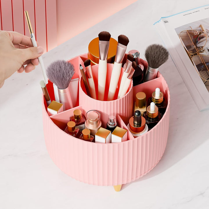 Colverro™ 360° Rotating Makeup Organizer with 5 Compartments