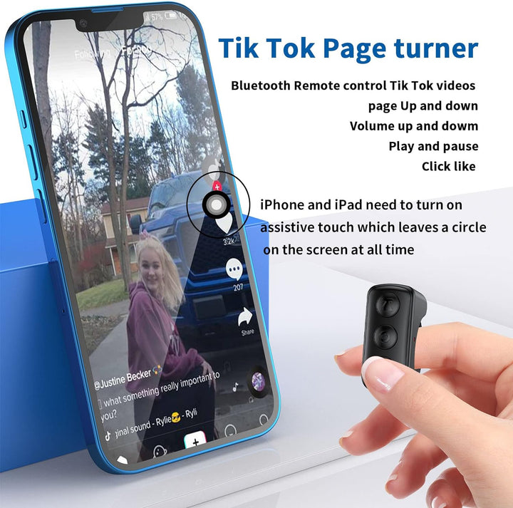 Colverro™ Bluetooth Scrolling Ring Remote for Phone, Videos and E-Books