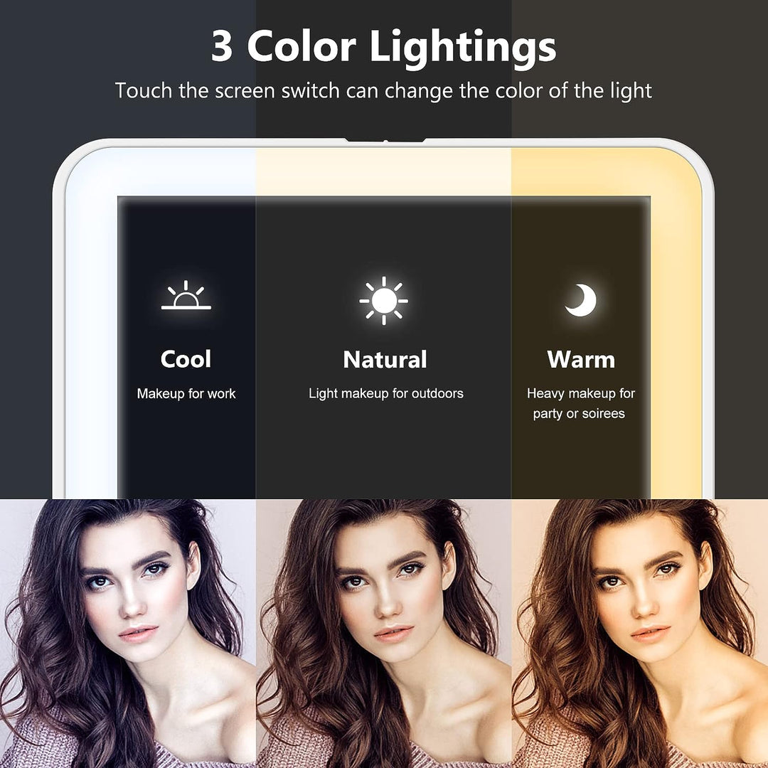 Colverro™ Rechargeable Lighted Travel Makeup Mirror with 10X Magnification