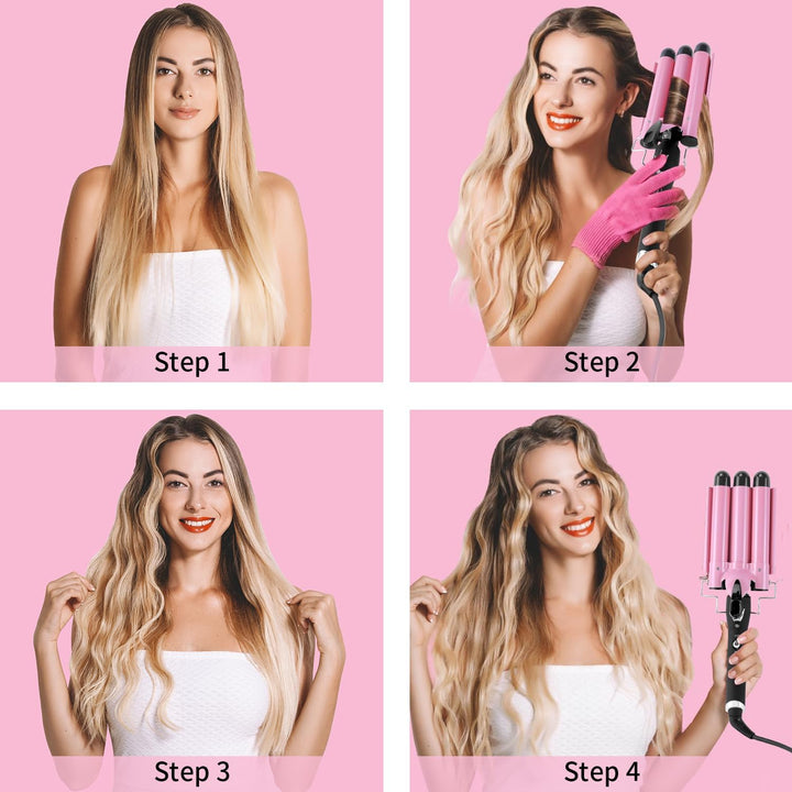 Colverro™ 3 Barrel Curling Iron Hair Waver with LCD and Ceramic Coating