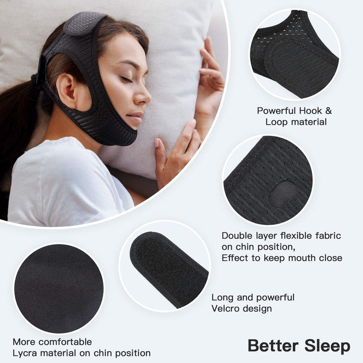 Colverro™ Adjustable Anti-Snoring Chin Strap with Breathable Fabric