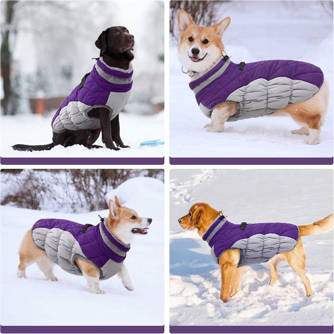 Colverro™ Waterproof Winter Dog Coat with Built-In Harness and Fleece