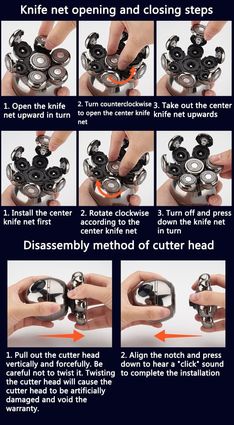 Colverro™ Cordless Head Shaver with 7D Floating Blades and LED Display