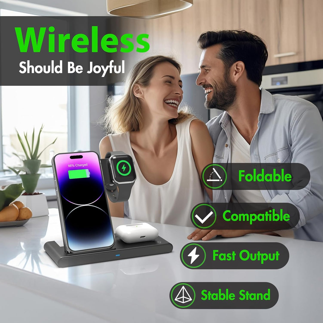 Colverro™ 3-in-1 Foldable Wireless Charger for iPhone, Watch and AirPods