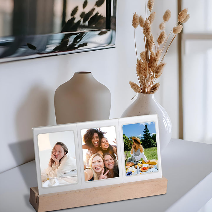 Colverro™ Light-Up Photo Frame with Three Slots for Photos and Tickets