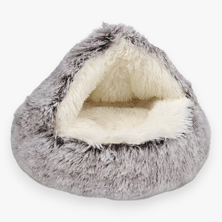 Colverro™ Round Faux Fur Pet Bed with Washable Cover and Non-Slip Bottom