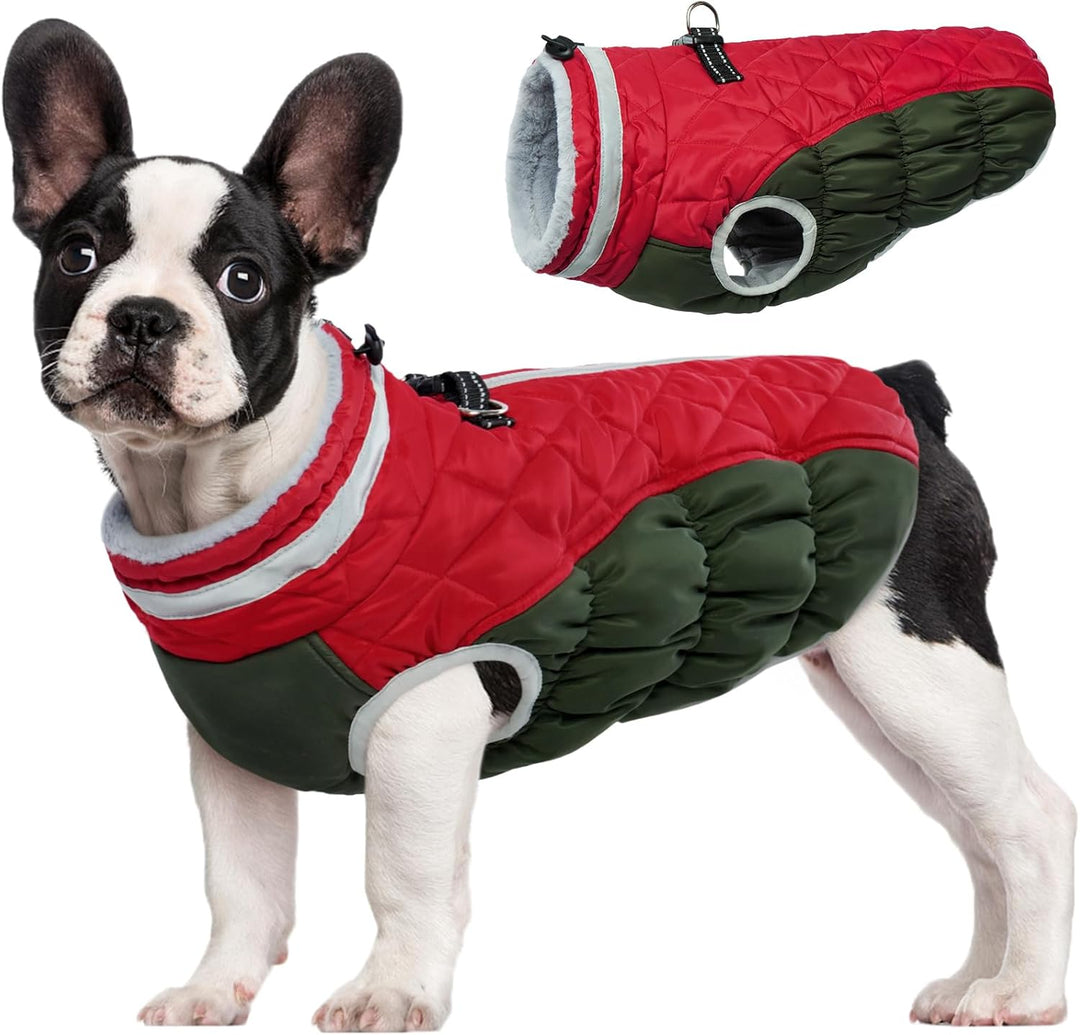 Colverro™ Waterproof Winter Dog Coat with Built-In Harness and Fleece