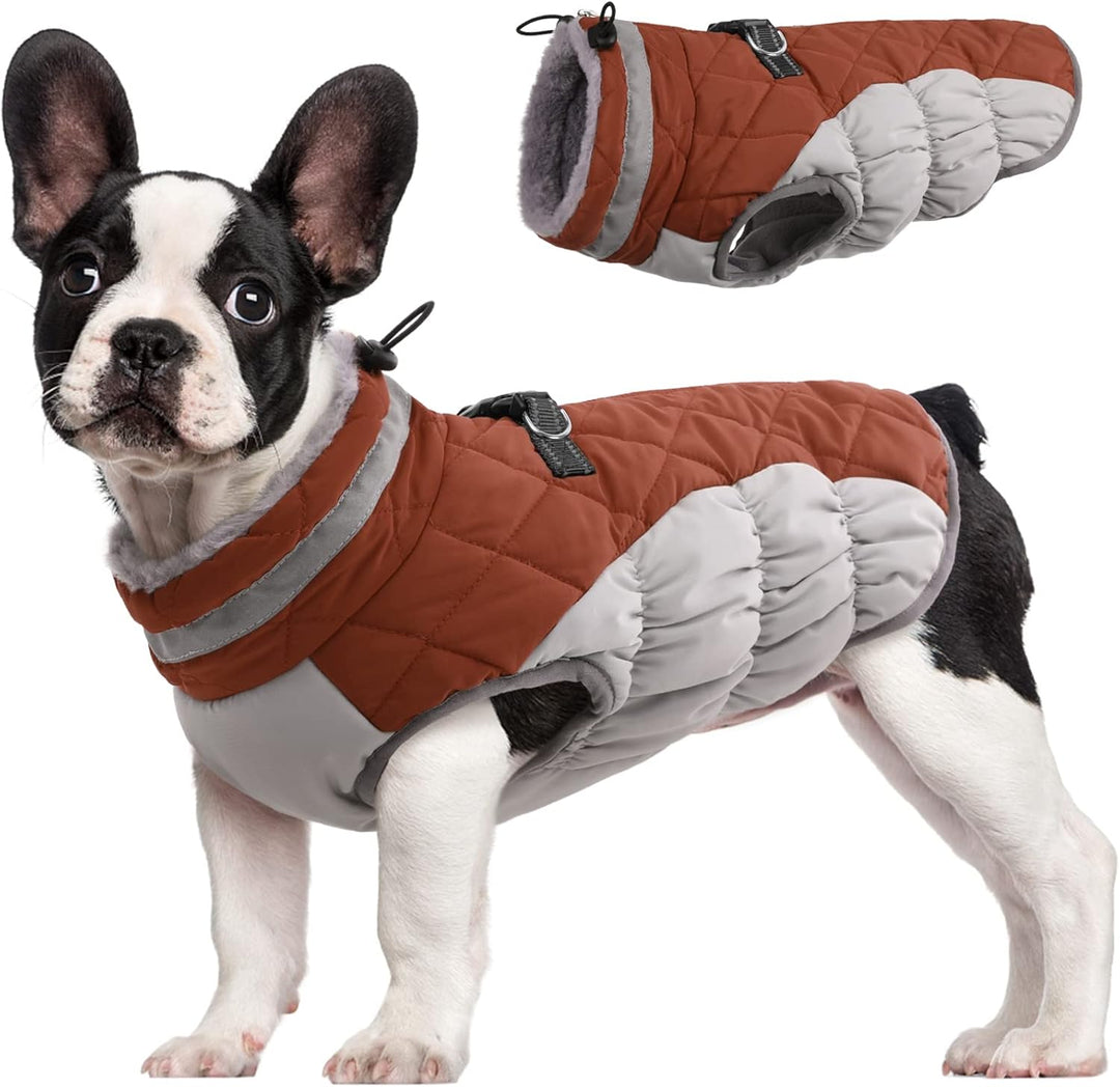 Colverro™ Waterproof Winter Dog Coat with Built-In Harness and Fleece