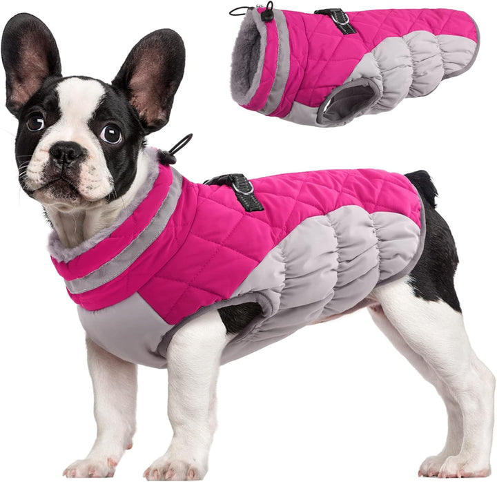 Colverro™ Waterproof Winter Dog Coat with Built-In Harness and Fleece