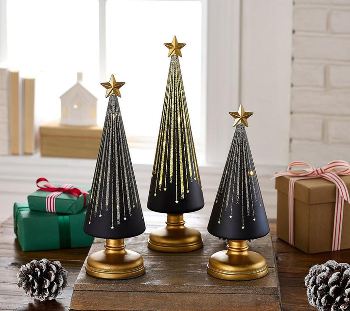 Colverro™ LED Light-Up Christmas Tree Set of 3 with Built-In Timer