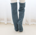 Plush over-the-knee leg warmers with drawstring