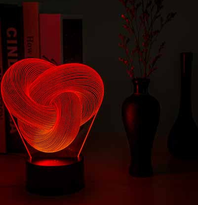 Twisted knot 3D illusion acrylic lamp