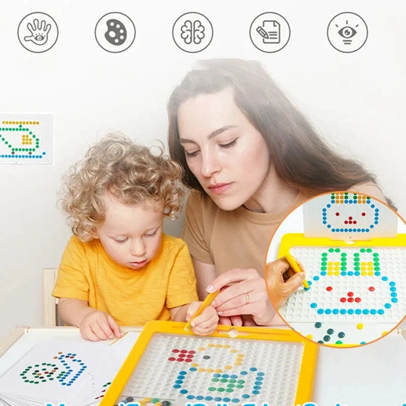 Colverro™ Large Magnetic Drawing Board for Kids with Pattern Cards