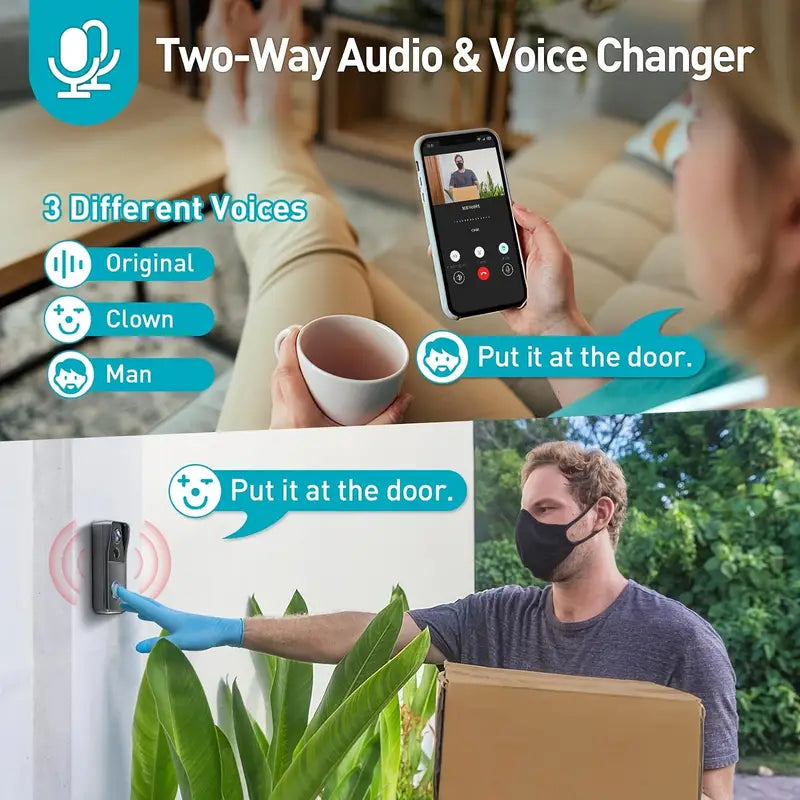 Colverro™ Wireless WiFi Video Doorbell with 1080p HD and Night Vision