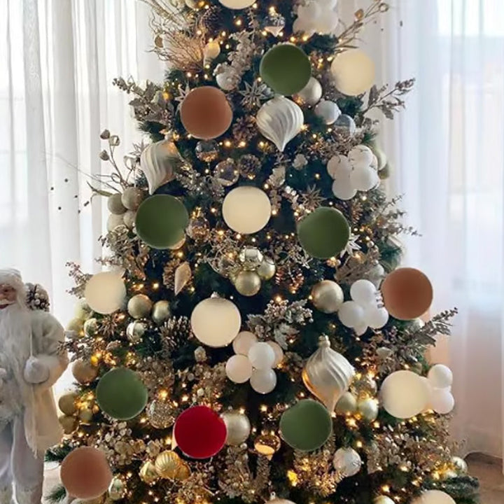 Colverro™ Velvet Christmas Ornaments Set of 12 with Soft Matte Finish