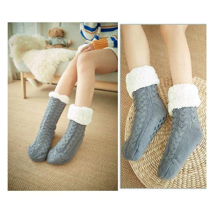 Colverro™ Thick Fleece-Lined Slipper Socks with Non-Slip Bottoms