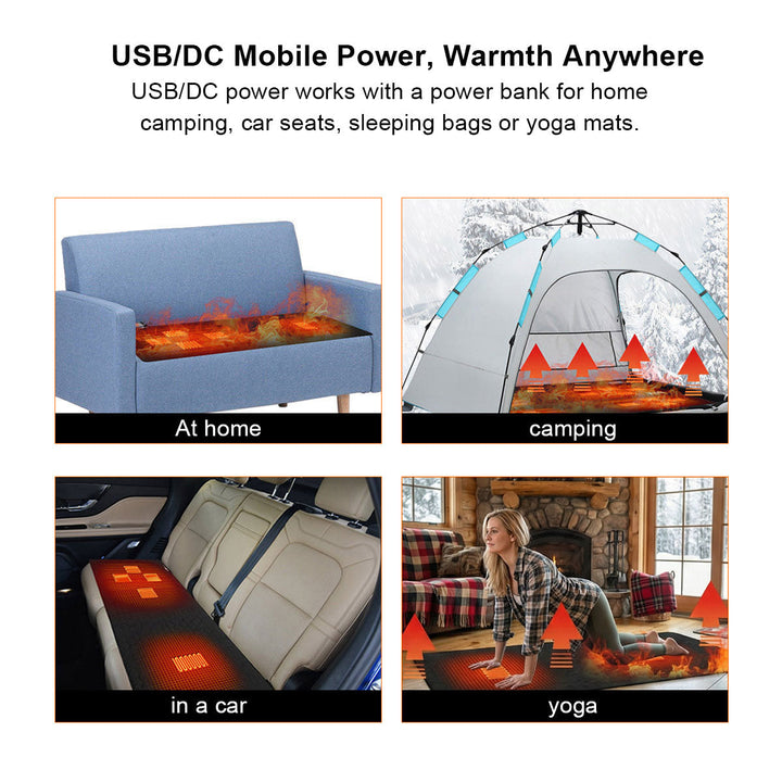 Colverro™ 5-Zone USB Heated Pad with 30-Second Warm-Up