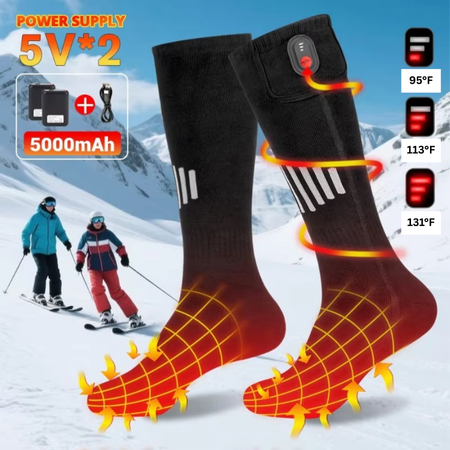 Colverro™ USB Rechargeable Heated Socks with Toe and Sole Warmth