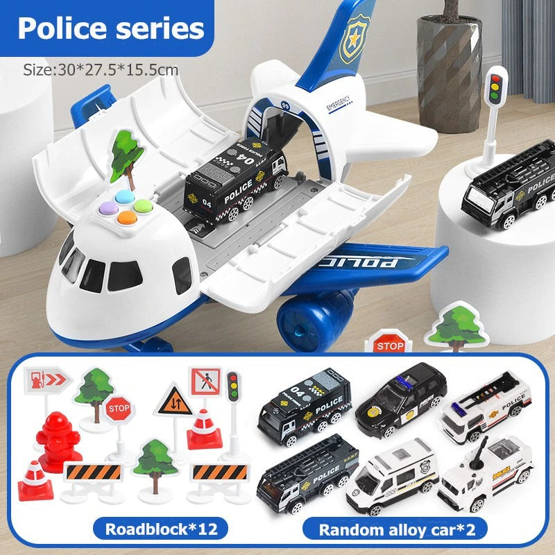 Colverro™ XL Airplane Toy Set with Cars, Crane and Road Signs, 20 Pieces