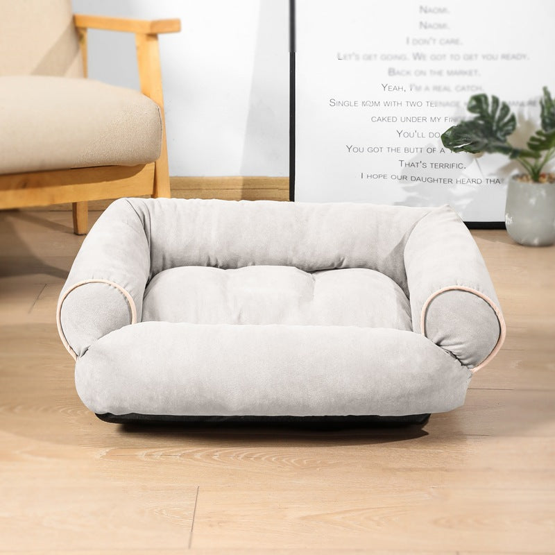 Dog Sofa Bed with Plush Cushion – Soft Bolster Bed for Dogs and Cats