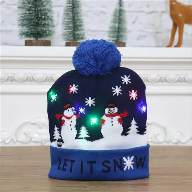 Colverro™ Light-Up LED Knit Christmas Beanie for Kids &amp; Adults
