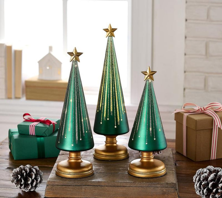 Colverro™ LED Light-Up Christmas Tree Set of 3 with Built-In Timer