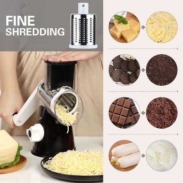 Colverro™ Rotary Cheese and Vegetable Grater with Suction Base