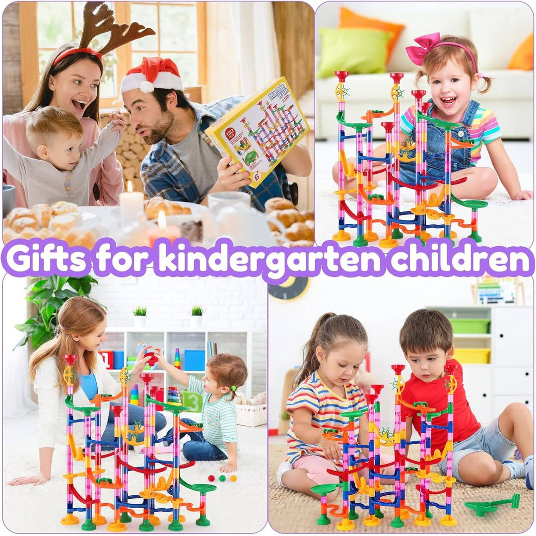 Colverro™ 133-Piece Marble Run Set with Translucent Tracks and Marbles