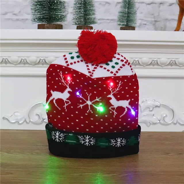 Colverro™ Light-Up LED Knit Christmas Beanie for Kids &amp; Adults