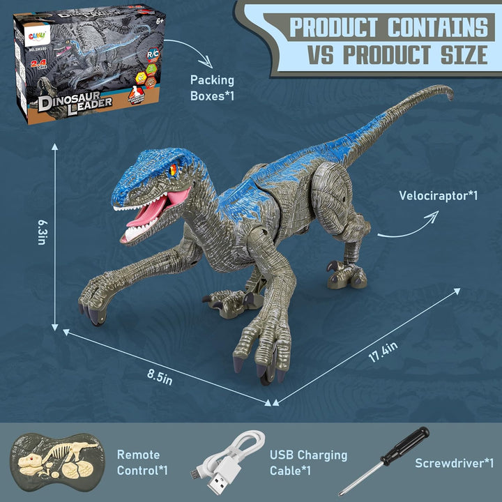 Colverro™ Remote Control Velociraptor with Lifelike Moves and Roars