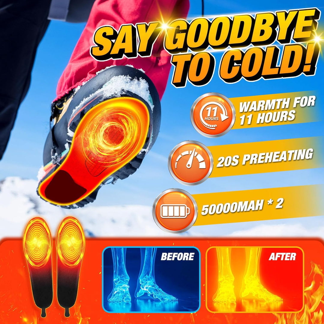 Colverro™ Rechargeable Heated Insoles with Remote and 3 Heat Levels