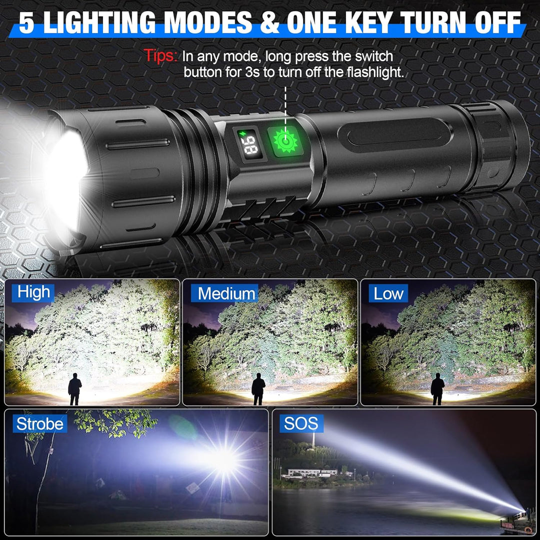 Colverro™ Super Bright Rechargeable LED Flashlight with Power Bank