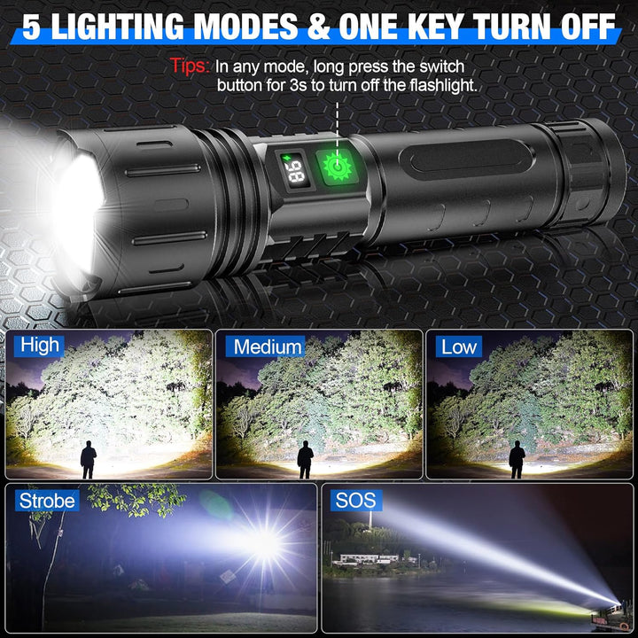 Colverro™ Super Bright Rechargeable LED Flashlight with Power Bank