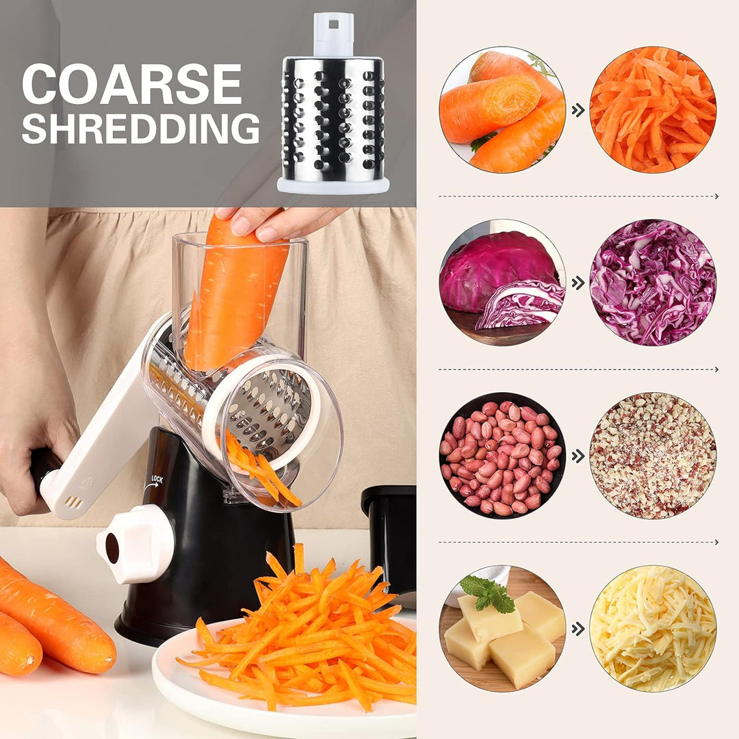 Colverro™ Rotary Cheese and Vegetable Grater with Suction Base