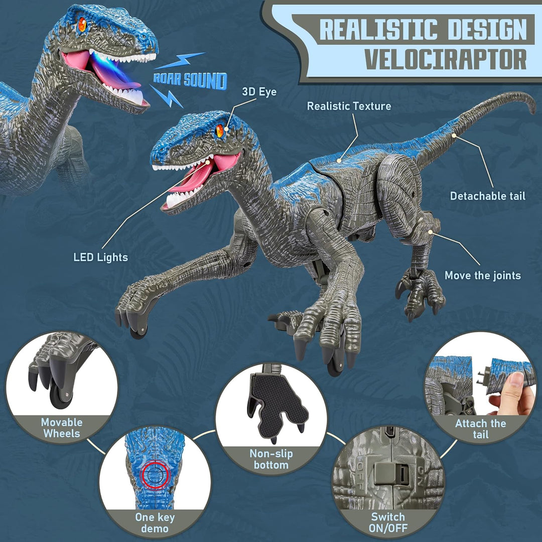 Colverro™ Remote Control Velociraptor with Lifelike Moves and Roars