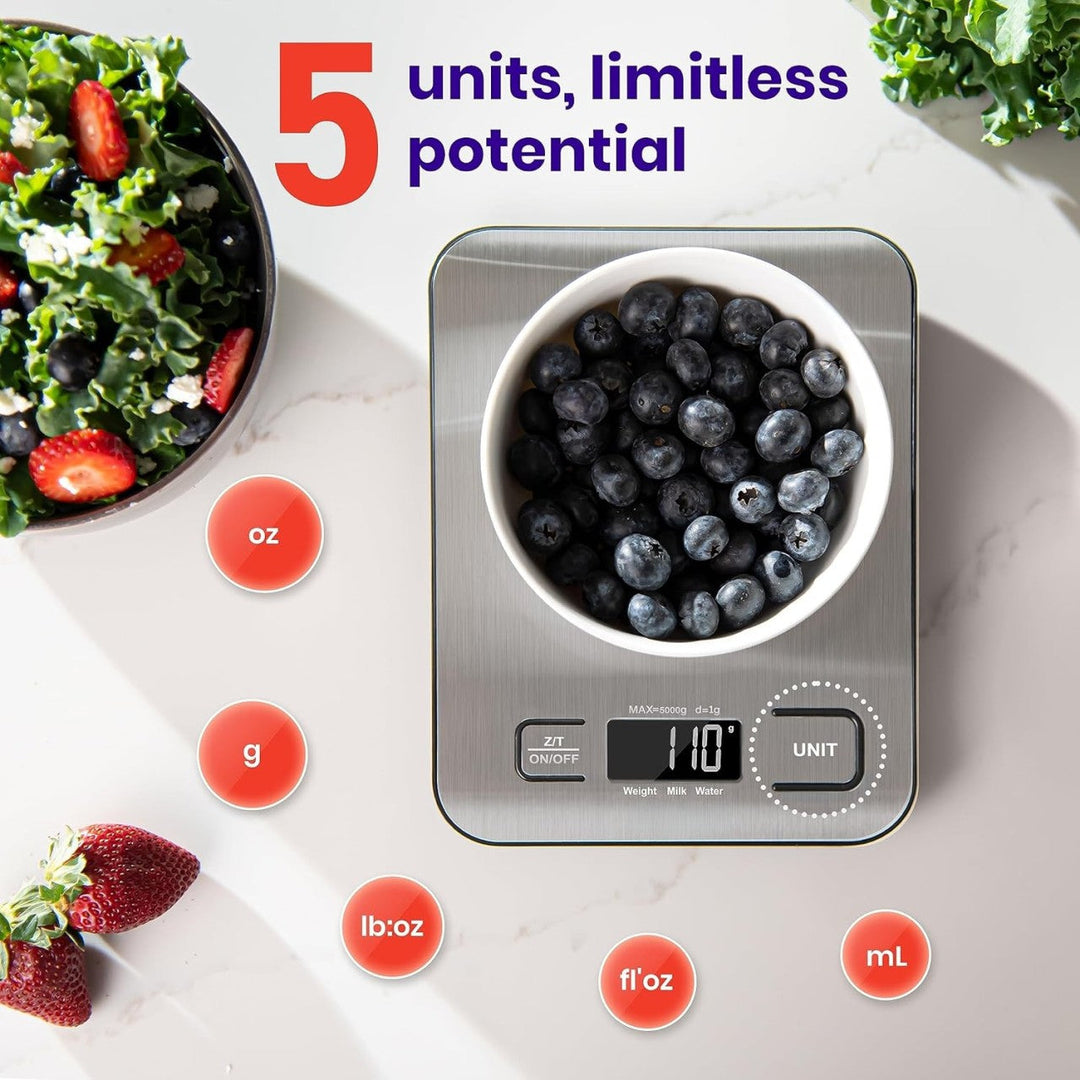 Colverro™ Digital Kitchen Scale with Tare, 5 Units and Backlit LCD