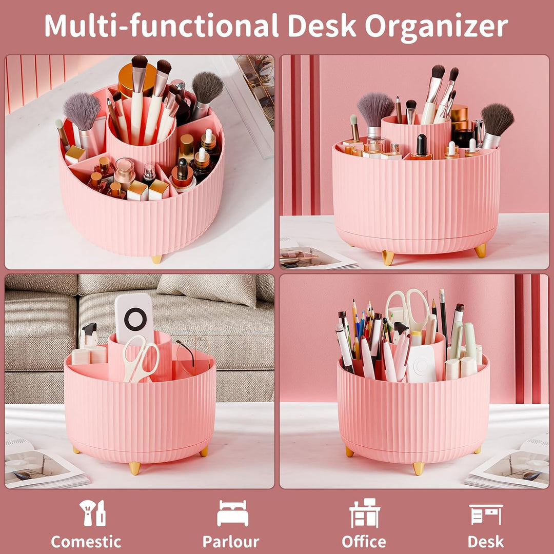 Colverro™ 360° Rotating Makeup Organizer with 5 Compartments