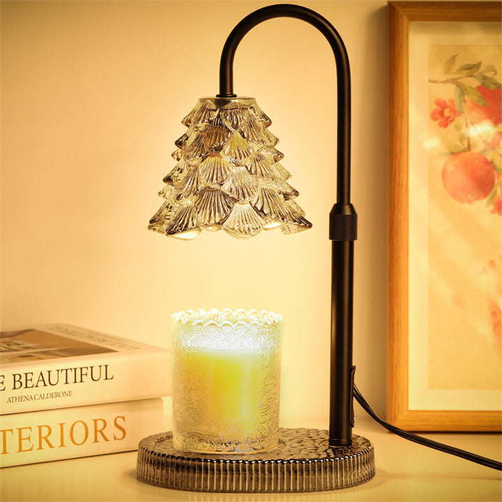 White Candle Warmer Lamp with Dimmer and Timer, Flame-Free