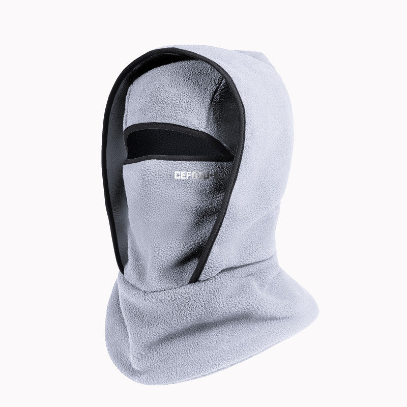 Black polar fleece balaclava with eye opening