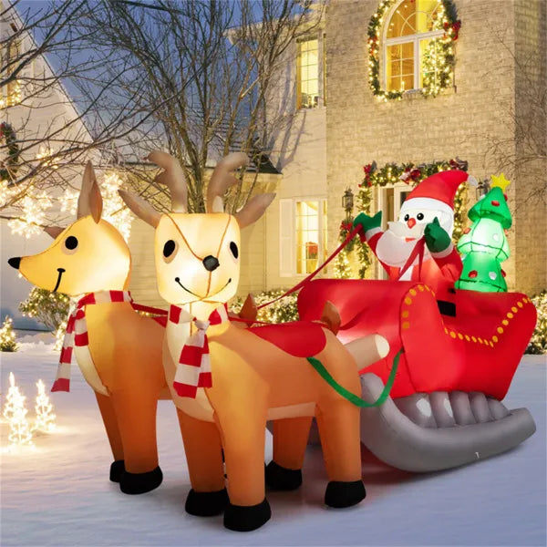 Inflatable Santa sleigh with reindeer