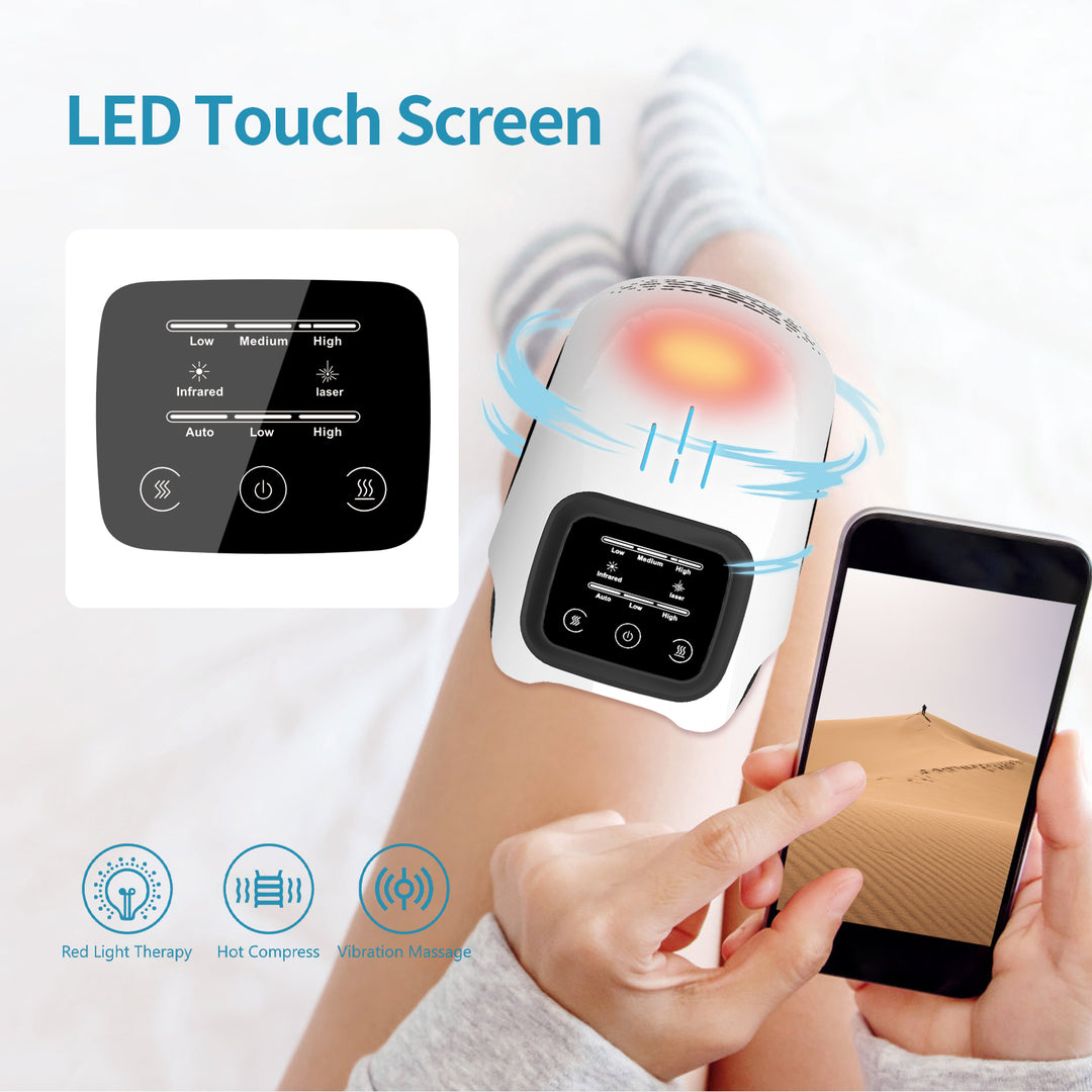 Rechargeable Heated Knee Massager with Kneading and Vibration