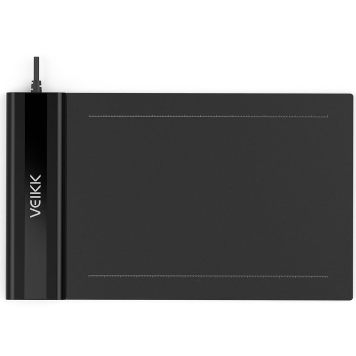 Black graphics drawing tablet with pen