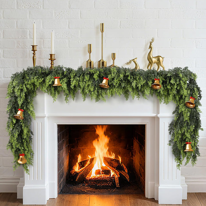 Green artificial Norfolk pine garland