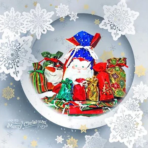 Colverro™ Drawstring Christmas Gift Bags – 15-Piece Set in Three Sizes