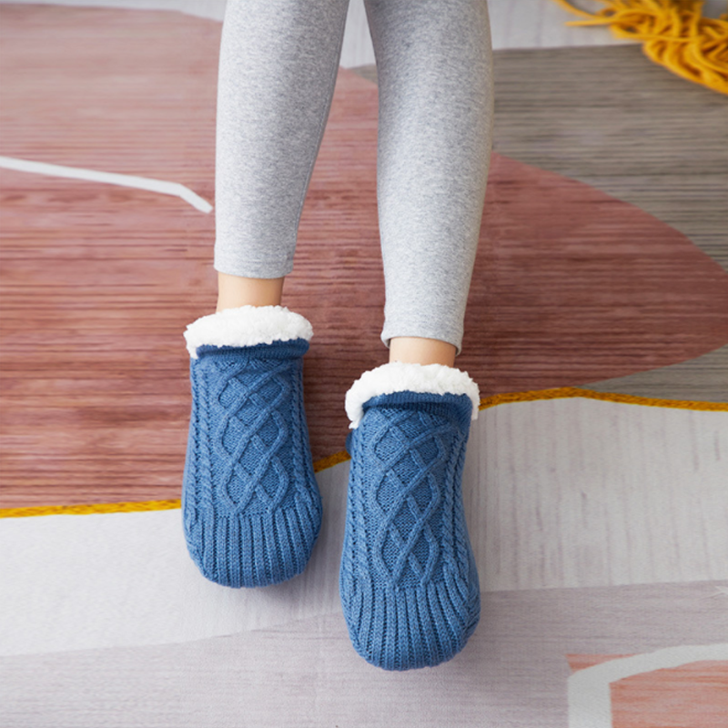 Colverro™ Knit Sherpa-Style Slipper Socks with Silicone Grippers