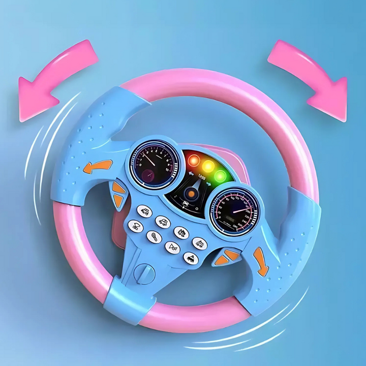 Colverro™ Kids Toy Steering Wheel with Suction Cup, Lights and Sounds
