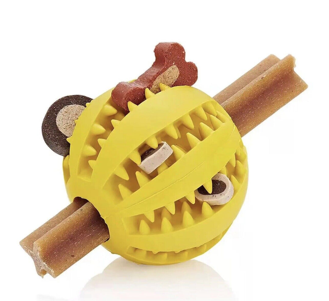 Colverro™ Tough Rubber Treat Ball for Dogs and Cats, Chew and Fetch Toy
